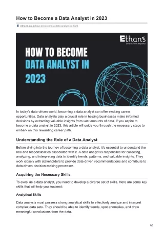 How to Become a Data Analyst in 2023