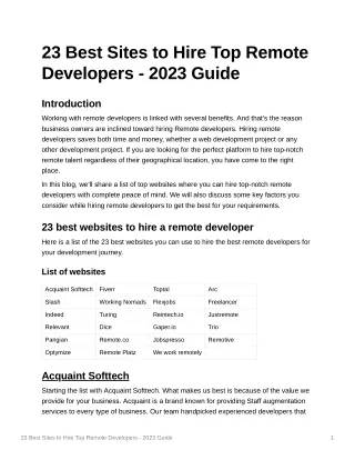 23 Best Sites to Hire Top Remote Developers - 2023 Guide