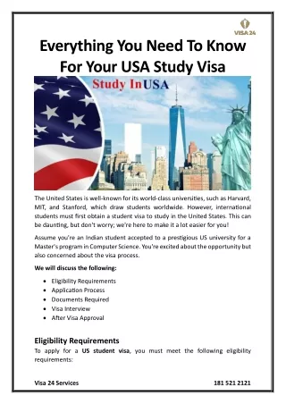 Everything You Need To Know For Your USA Study Visa