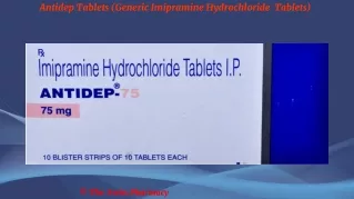 Antidep Tablets (Generic Imipramine Hydrochloride  Tablets)