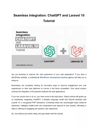 Seamless Integration: ChatGPT and Laravel 10 Tutorial