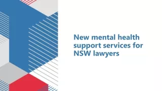 New mental health support services