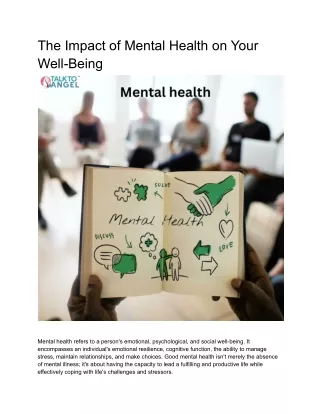 The Impact of Mental Health on Your Well-Being