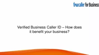 Verified Business Caller ID – How does it benefit your business