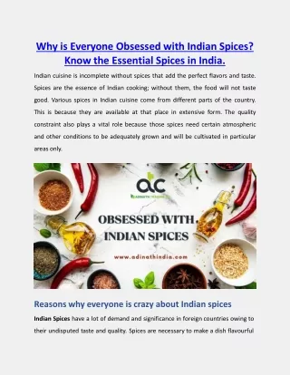 Why is Everyone Obsessed with Indian Spices Know the Essential Spices in India