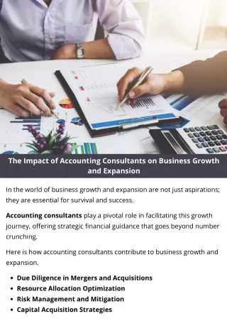 The Impact of Accounting Consultants on Business Growth and Expansion