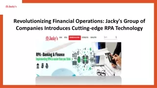 RPA in Finance - Jackys