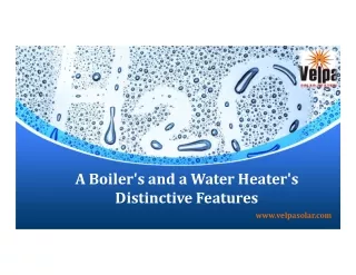 A Boiler's and a Water Heater's Distinctive Features