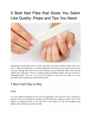 5 Best Nail Files that Gives You Salon Like Quality_ Preps and Tips You Need