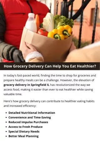 How Grocery Delivery Can Help You Eat Healthier?