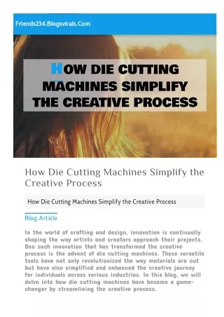 How Die Cutting Machine Simplify The Creative Process