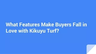 What Features Make Buyers Fall in Love with Kikuyu Turf?