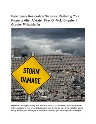 Emergency Restoration Services_ Restoring Your Property After Disaster