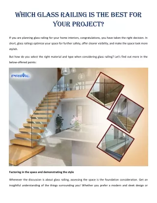 Which Glass Railing Is the Best for Your Project