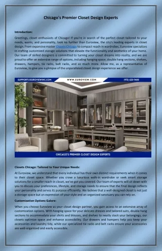 Chicagos Premier Closet Design Experts