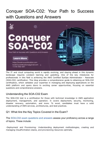 Conquer SOA-C02_ Your Path to Success with Questions and Answers