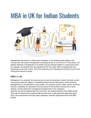 MBA in UK for Indian Students