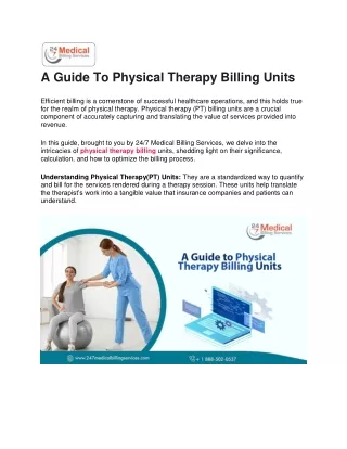 A Guide To Physical Therapy Billing Units Pdf