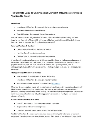 The Ultimate Guide to Understanding Merchant ID Numbers