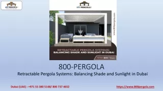 Retractable Pergola Systems- Balancing Shade and Sunlight in Dubai