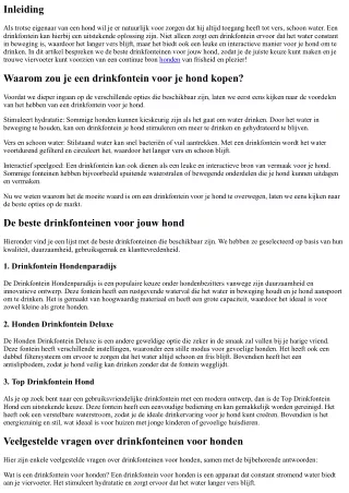 De beste drinkfontein voor jouw hond: een bron van frisheid en plezier!