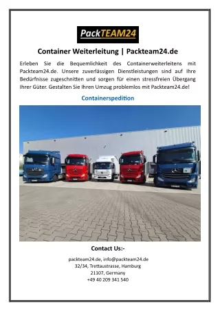 Container Weiterleitung | Packteam24.de