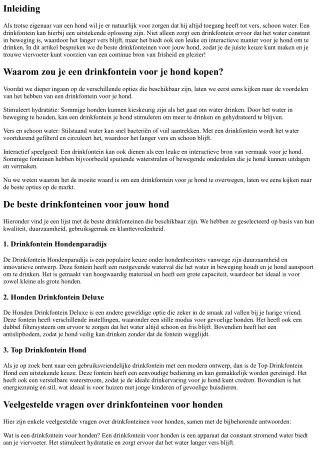 De beste drinkfontein voor jouw hond: een bron van frisheid en plezier!