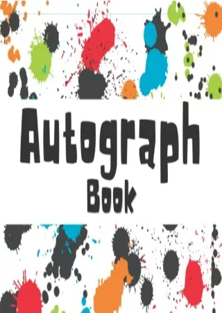 PDF KINDLE DOWNLOAD Autograph book: Signature Collection 100 Unlined Blank Pages