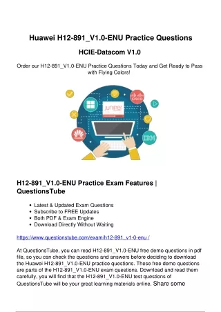 Ultimate Huawei H12-891_V1.0-ENU Practice Questions - Help You Ace Huawei Exam