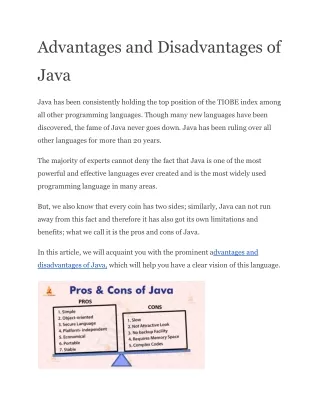 Advantages and Disadvantages of Java