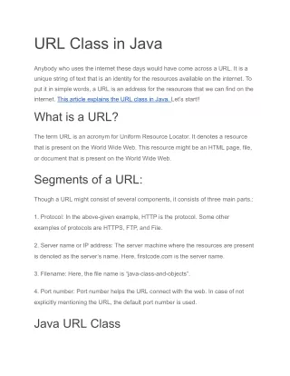 URL Class in Java