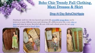 Boho Chic Trendy Fall Clothing, Maxi Dresses & Skirts