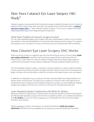 How Does Cataract Eye Laser Surgery OKC Work (1)