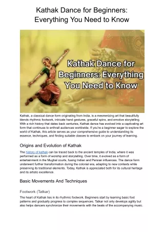 Kathak Dance for Beginners_ Everything You Need to Know