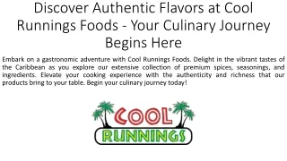 Discover Authentic Flavors at Cool Runnings Foods - Your Culinary Journey Begins Here