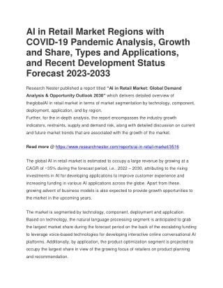 AI in Retail Market Regions with COVI1