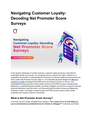 Navigating Customer Loyalty_ Decoding Net Promoter Score Surveys