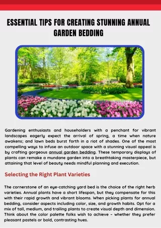 Tips For Creating Annual Garden Bedding