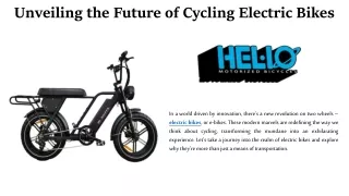 Discover the Future of Mobility with Electric Bikes