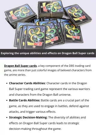 Exploring the unique abilities and effects on Dragon Ball Super cards