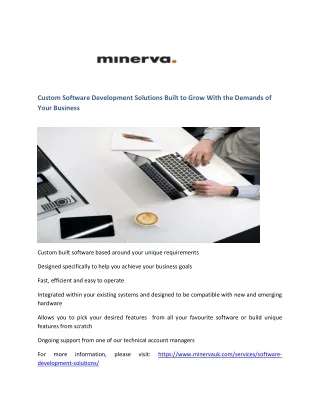 Custom Software Development Solutions Built to Grow With the Demands of Your Business - Minerva