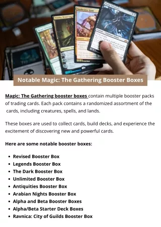 Notable Magic The Gathering booster boxes