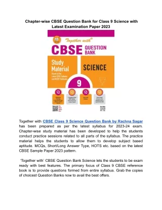 Buy Now best CBSE Question Bank for Class 9 Science for 2023-24 Exams