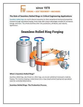 The Role of Seamless Rolled Rings in Critical Engineering Applications