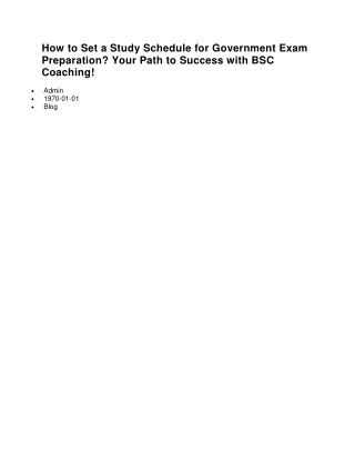 How to Set a Study Schedule for Government Exam Preparation