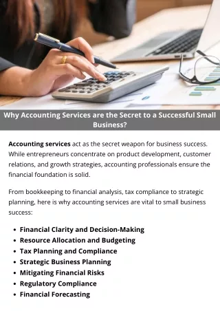 Why Accounting Services are the Secret to a Successful Small Business?