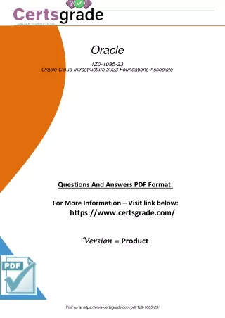 Oracle Cloud 1Z0-1085-23 Exam: A Comprehensive Guide to Practice Test PDF Dumps