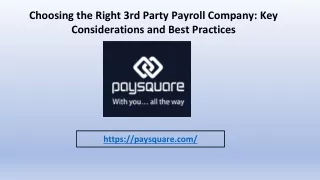 Choosing the Right 3rd Party Payroll Company: Key Considerations