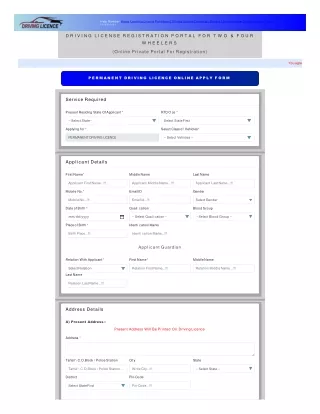 DRIVING LICENCE Apply - Online Private Portal For Registration