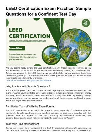 LEED Certification Exam Practice_ Sample Questions for a Confident Test Day